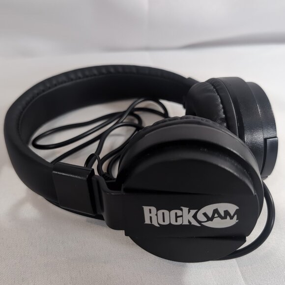 Rock Jam Wired  Adjustable Headphones Rockjam Keyboard Piano Music Black TESTED - Picture 1 of 11